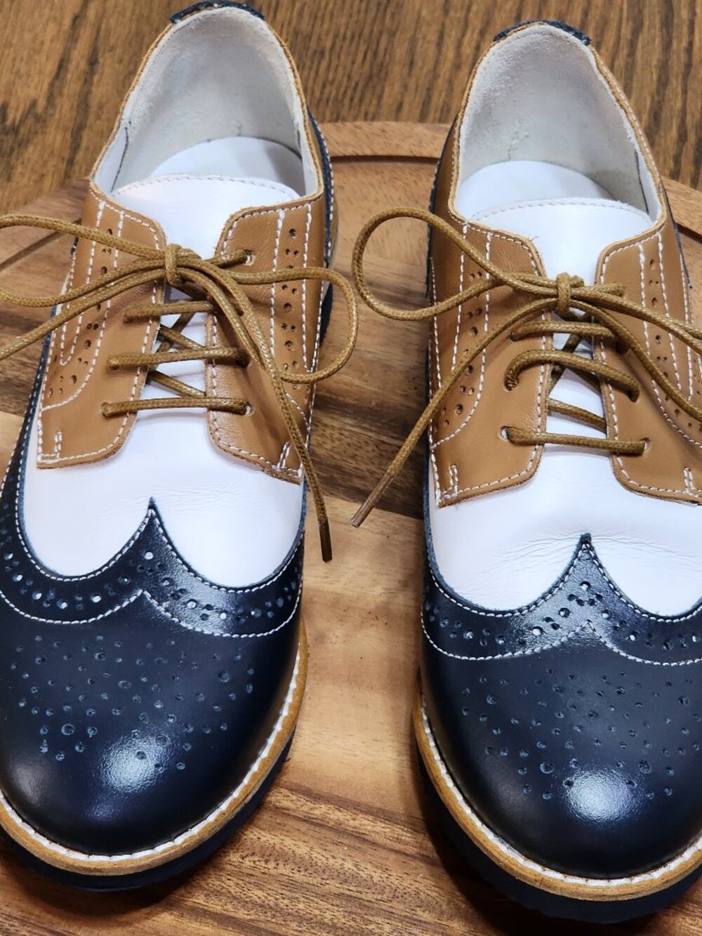 Girotti Milano Custom Leather Wingtip Oxford Spectator Brogues EU38 US7.5